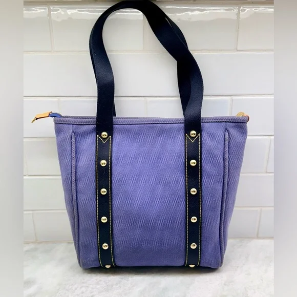 SOLD LOUIS VUITTON Y2K Vintage 2006 Blue Canvas Antigua Cabas - Picture 3 of 16